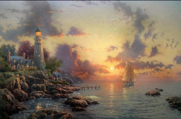 Thomas Kinkade Painting - El mar de la tranquilidad Thomas Kinkade